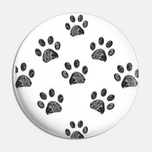 Black and white paw print Pin