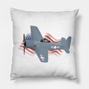 Patriotic WW2 F8F Bearcat Airplane Pillow