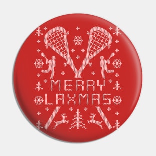 Merry Laxmas Funny Lacrosse Ugly Christmas Sweater Pin