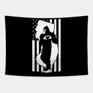 New Jersey Bigfoot American Flag Tapestry