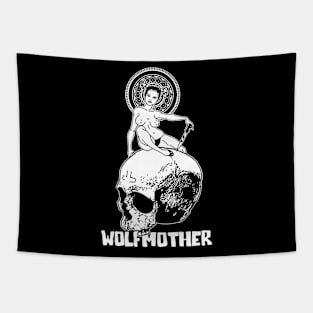 Wolfmother skull Tapestry