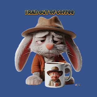 I Ran Out of Coffee Bunny by focusln T-Shirt