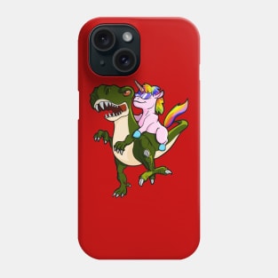 Unicorn Riding Dinosaur Phone Case