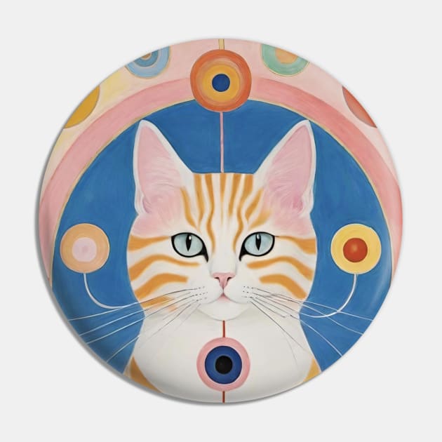 Hilma af Klint's Kitty Cosmos: Abstract Feline Delight Pin by FridaBubble