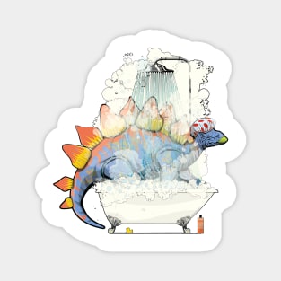 Dinosaur Stegosaurus in the Shower Magnet