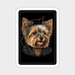 Super Cute Yorkshire Terrier Puppy Portrait Magnet