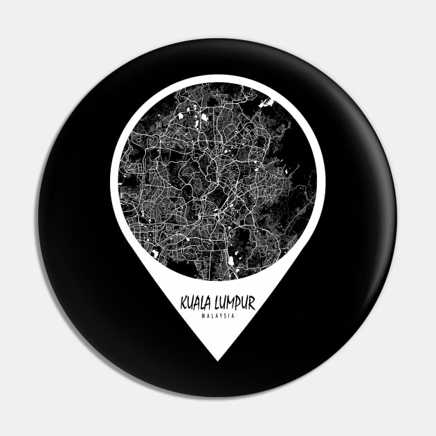 Kuala Lumpur, Malaysia City Map - Travel Pin Pin by deMAP Studio