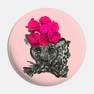 Leopard and roses Pin