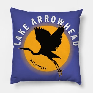 Lake Arrowhead in Wisconsin Heron Sunrise Pillow