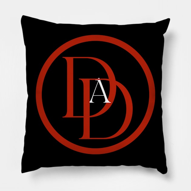 Dad-Devil (red text) Pillow by Damn_Nation_Inc