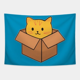 Cat sitting inside cardboard box - 02 Tapestry