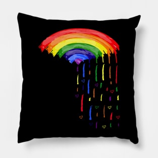 Love rainbow rain Pillow