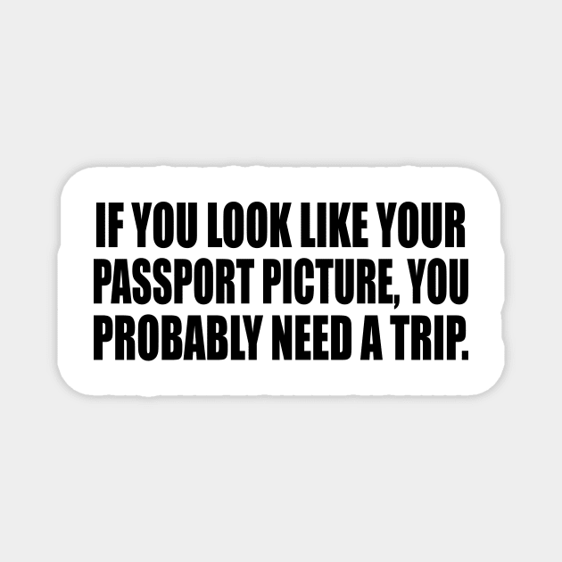 If you look like your passport picture, you probably need a trip Magnet by CRE4T1V1TY