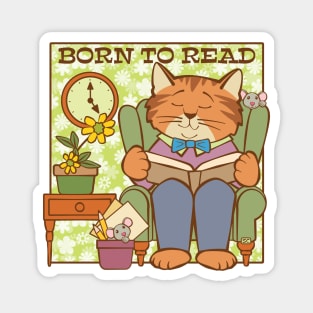 Born to Read Cat and Mice Magnet