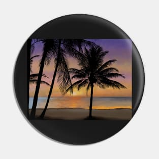 Tropical Sunset on a Dream Vacation Pin