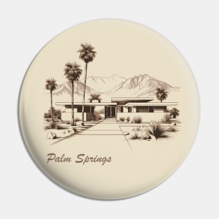 Palm Springs Vintage Style Sketch Pin