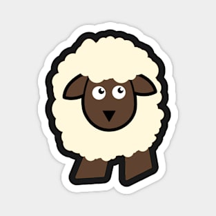 Fluffy brown and cream cartoon sheep pattern Magnet