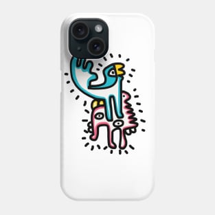 Blue Bird And Pink Friend Street Art Graffiti Phone Case