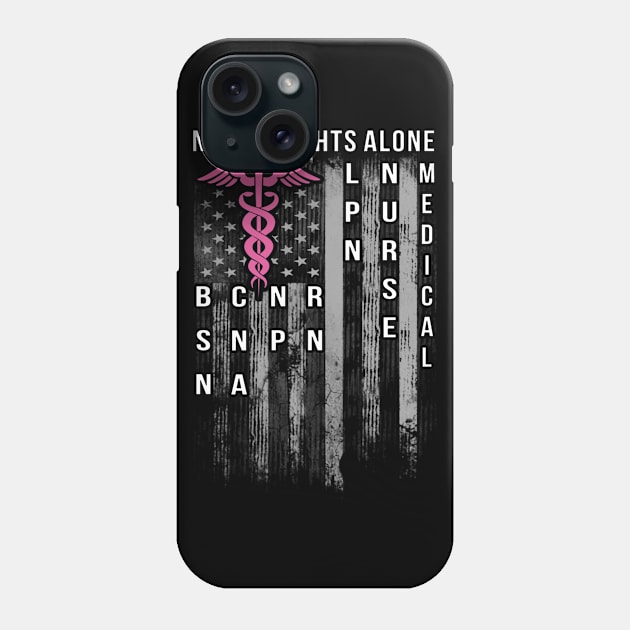 Medical No One Fights Alone Flag Phone Case by DAN LE