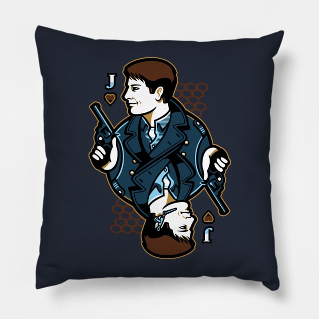 Captain Jack of Hearts Pillow by WinterArtwork