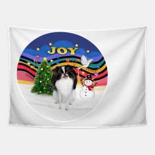 "Christmas Joy" with a Japanese Chin Tapestry