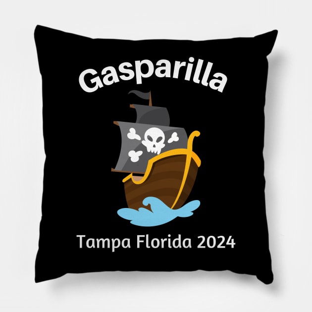 Gasparilla Pirate Festival 2024 - Tampa Florida Pillow by MtWoodson