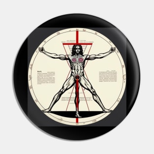 Vitruvian Man Rock n Roll Vinyl Record Vol. 5 Pin