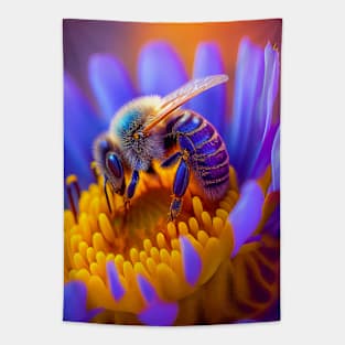 Bee Flower Calm Tranquil Nature Peaceful Season Outdoors Tapestry