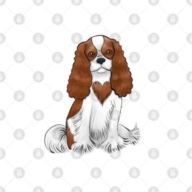 Cavalier King Charles Spaniel - Blenheim with a heart marking by jollyinu