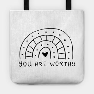You Are Worthy | Line Art Design Tote