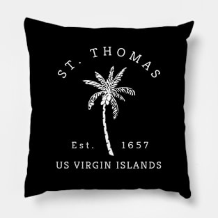 St Thomas Usvi Beach Palm Tree Pillow
