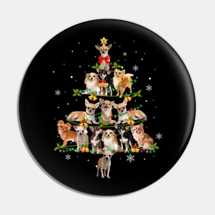 Cute Chihuahua Christmas Tree Xmas Gift Pin