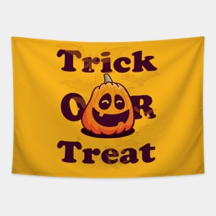 Funny Halloween Gift Trick or treat with scary pumpkin face for men and women Tapestry