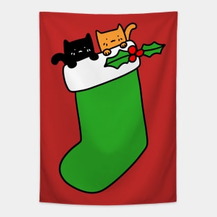 Black and Orange Stocking Kittens Tapestry