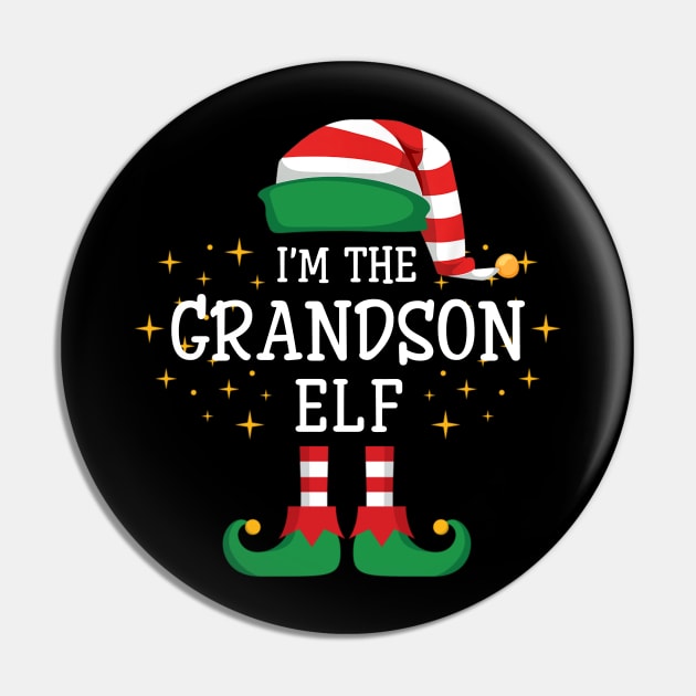 I'm The Grandson Elf Matching Family Christmas Pajama Pin by Damsin