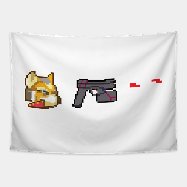 Pixel Fox Tapestry by NMC Design