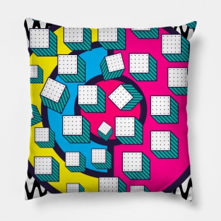 Memphis Graphic Abstract Cubist Pillow