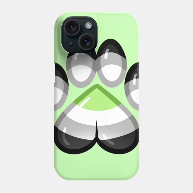 LGBTQ+ Pride Heart Paws - Agender Phone Case by leashonlife