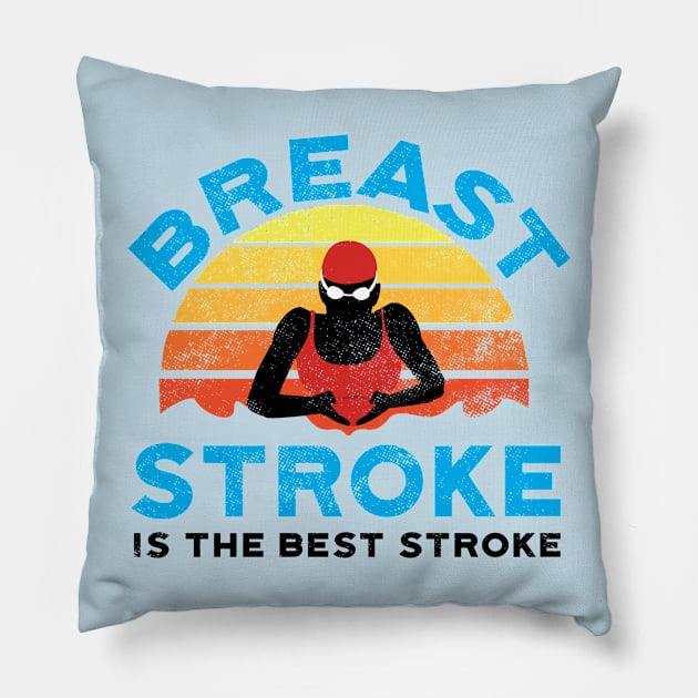 Retro Womens Breast Stroke Swimmer Pillow by atomguy