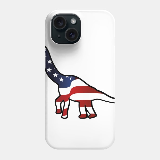 American Flag Funny Dinosaurs Phone Case by macshoptee