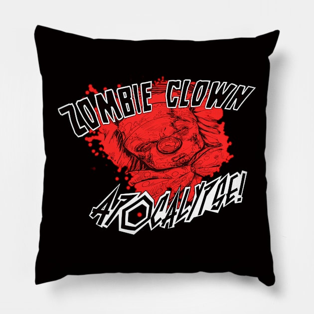 Zombie Clown Apocalypse Pillow by Rudeman