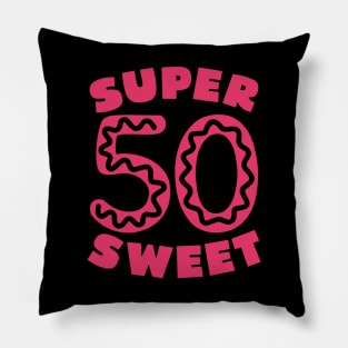 Super Sweet 50 Pink Donut Icing Pillow