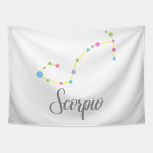 Scorpio Zodiac Constellation in Rainbow Pastels Tapestry