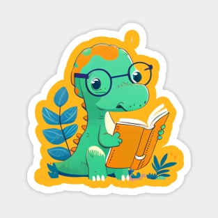 Cute Dinosaur Book Reading Magnet