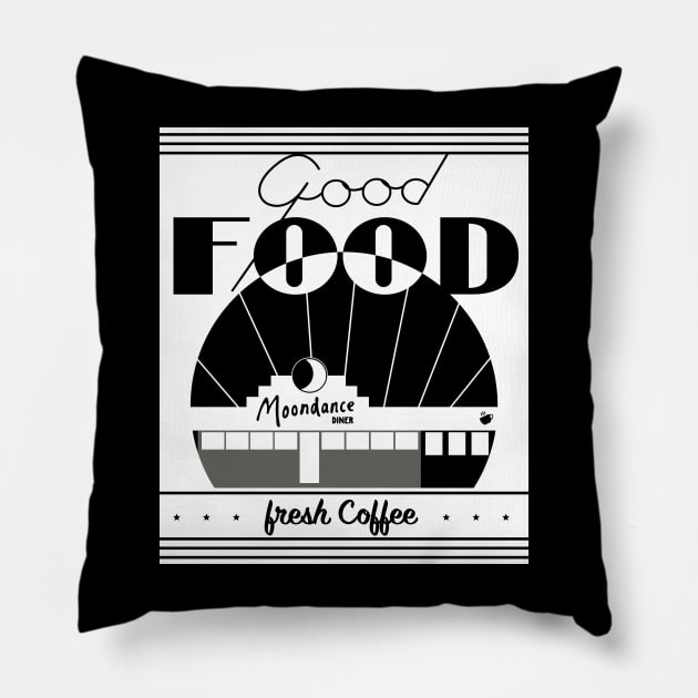 Moondance Diner Tick Tick Boom Pillow by TeesBySilvia