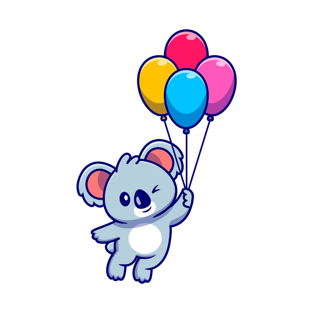 Cute Koala Floating With Balloon by Catalyst Labs