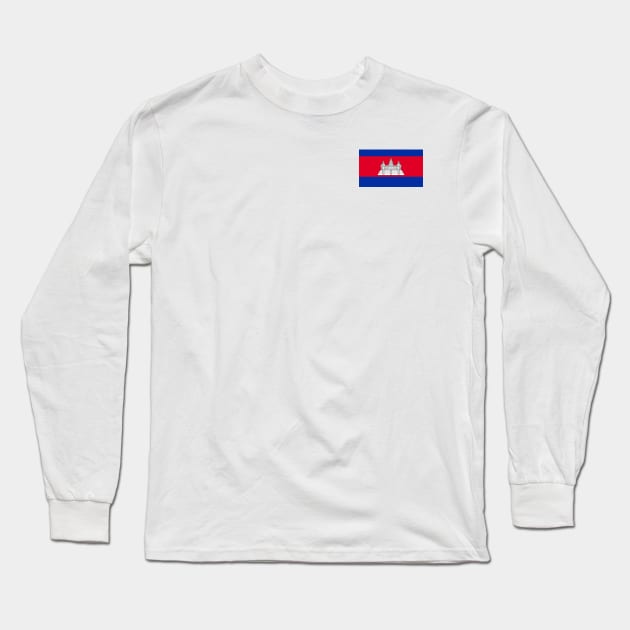 Cambodian Flag on long sleeve t-shirt
