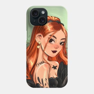 Girl in black Phone Case