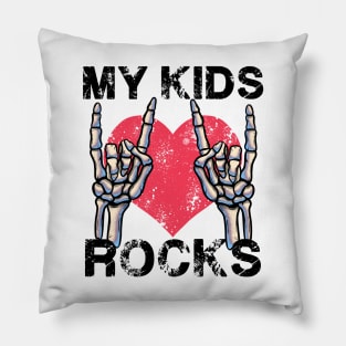 My Kids Rocks Let's Rock Mother Vintage Retro Father Concert Pillow