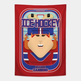 Ice Hockey Red and Blue - Faceov Puckslapper - Jacqui version Tapestry